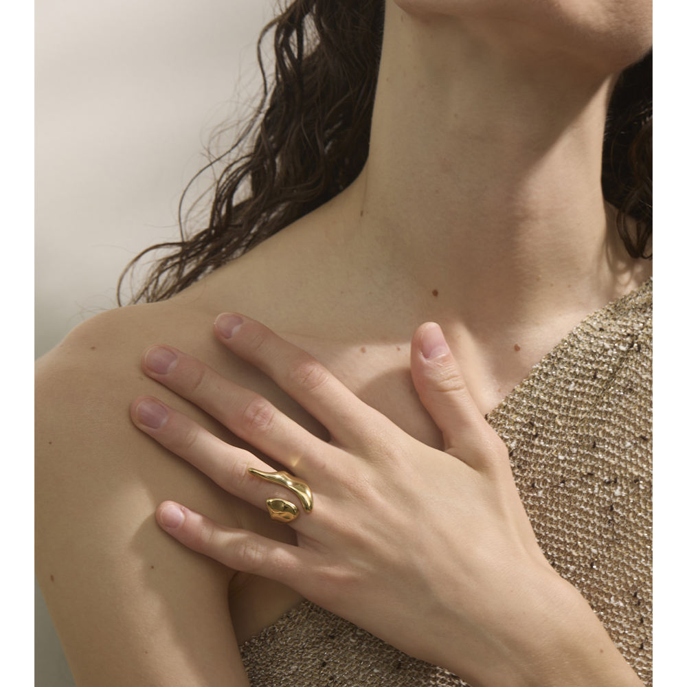 Flowline Ring - 18K Gold Plated (Adjustable)