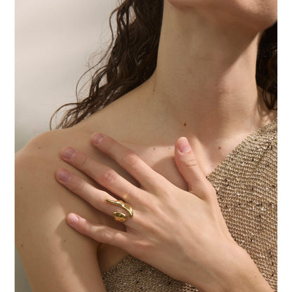 Flowline Ring - 18K Gold Plated (Adjustable)