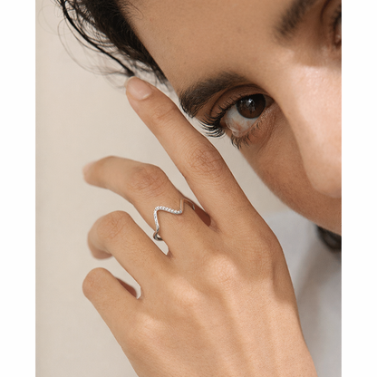 Wave Ring - Silver Plated (Adjustable)
