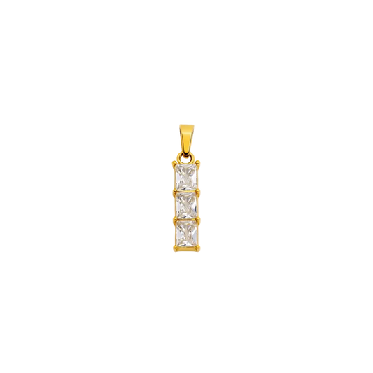 Trinity Baguette Charm – 18K Gold Plated