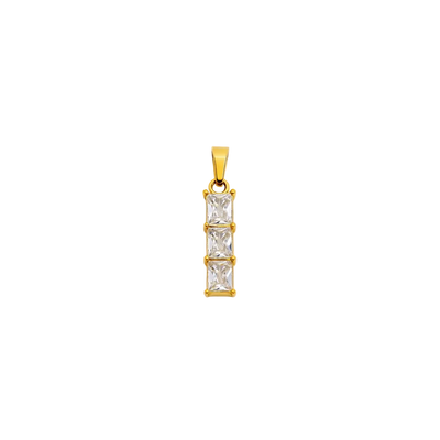 Trinity Baguette Charm – 18K Gold Plated