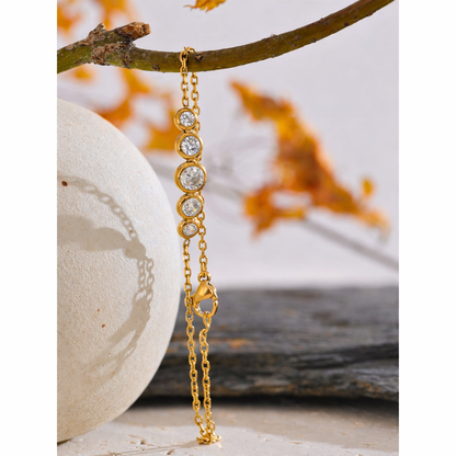 Solitaire Arc Bracelet - 18K Gold Plated