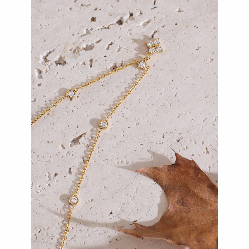 Daisy Drop Necklace - 18K Gold Plated