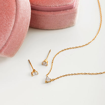 Triangle Solitaire Set - 18K Gold Plated