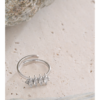 Four Grace Ring - Silver Plated (Adjustable)