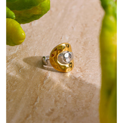 Sculpted Curve Ring - 18K Gold Plated (Adjustable)