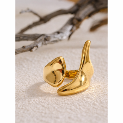 Flowline Ring - 18K Gold Plated (Adjustable)