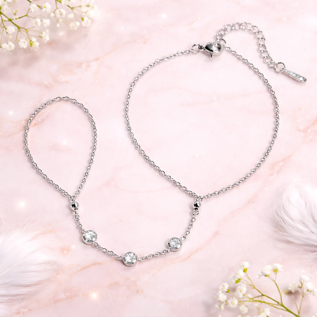Lumi Line Hand Chain - Silver Plated