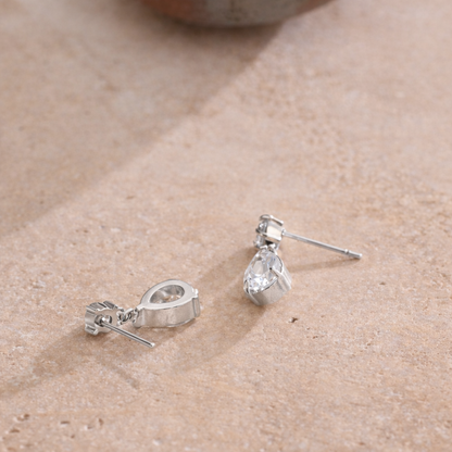Teardrop  Earrings - Silver Plated