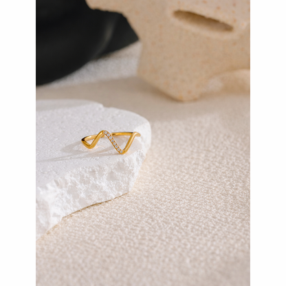 Wave Ring - 18K Gold Plated (Adjustable)