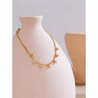 Seven Solitaires Bracelet - 18K Gold Plated