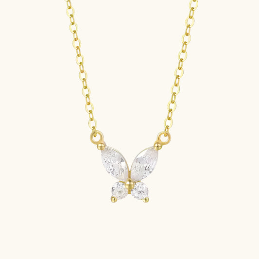 Dainty Butterfly Pendant Necklace - 18K Gold Plated