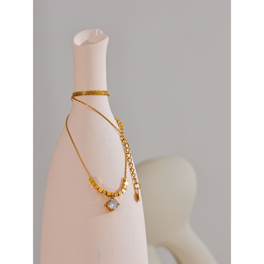 Solitaire Drift Necklace - 18K Gold Plated