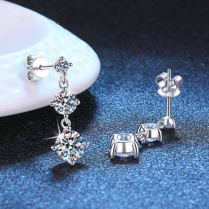 Trio Drift Silver Earrings - silver Plated