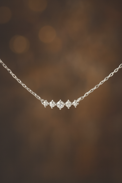 Shining Arc Necklace - 925 Sterling silver