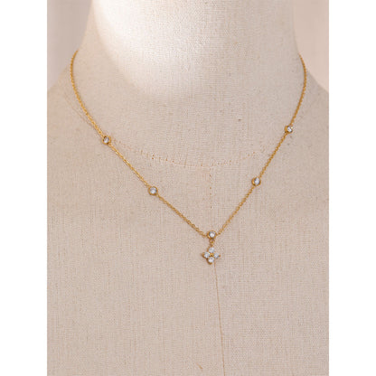 Daisy Drop Necklace - 18K Gold Plated