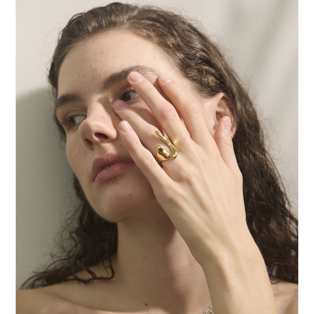 Flowline Ring - 18K Gold Plated (Adjustable)