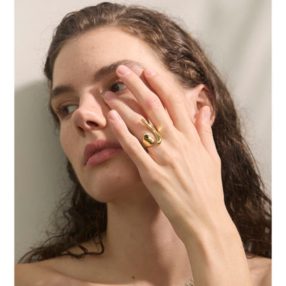 Flowline Ring - 18K Gold Plated (Adjustable)