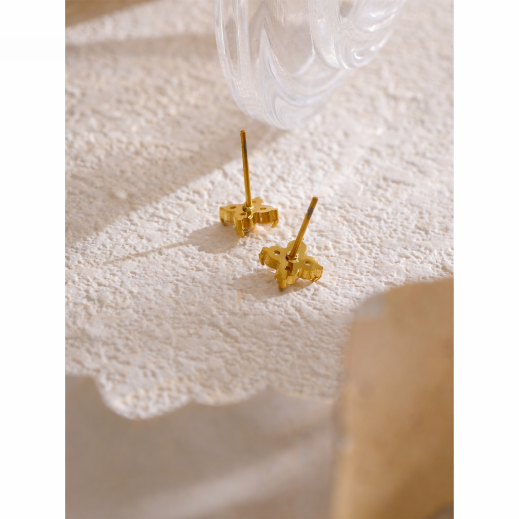 Four-Petal Studs - 18K Gold Plated