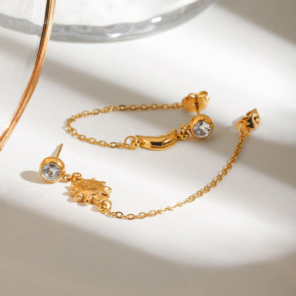 Starlit Chain Drops - 18K Gold Plated