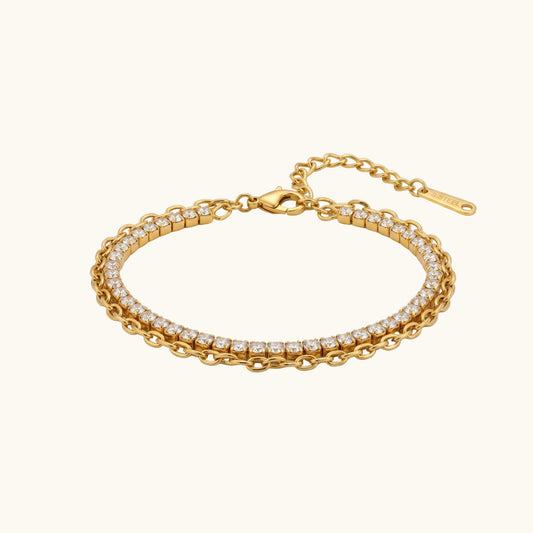 TwinLine Tennis Bracelet - 18K Gold Plated