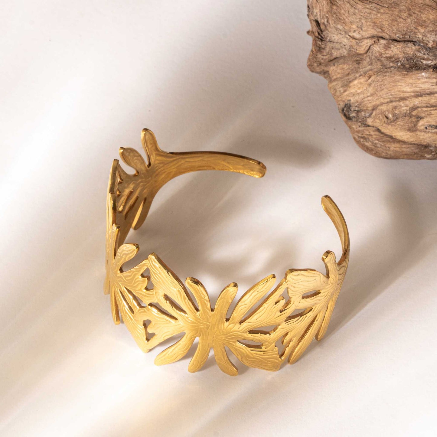 Luce Cuff Bangle Bracelet - 18K Gold Plated