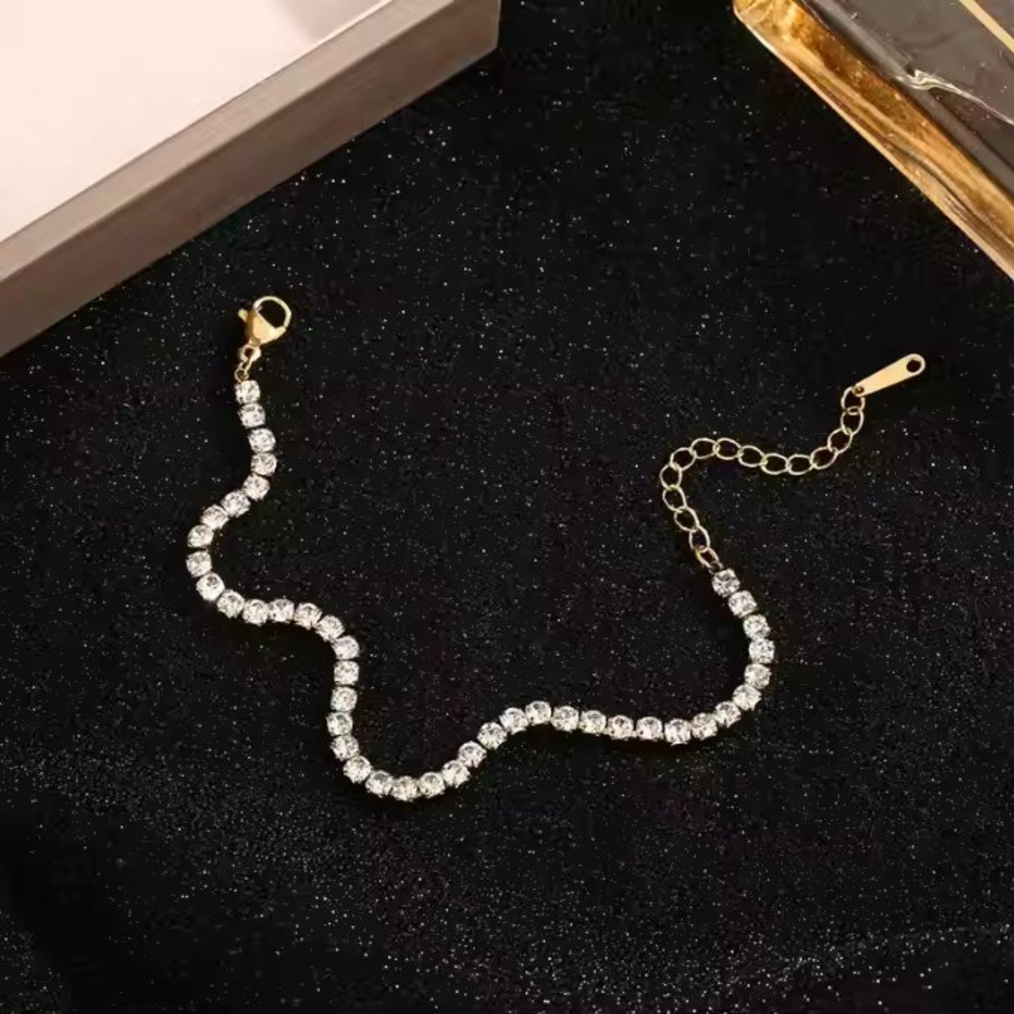 Zirconia Crystal Tennis Bracelet - 18K Gold Plated