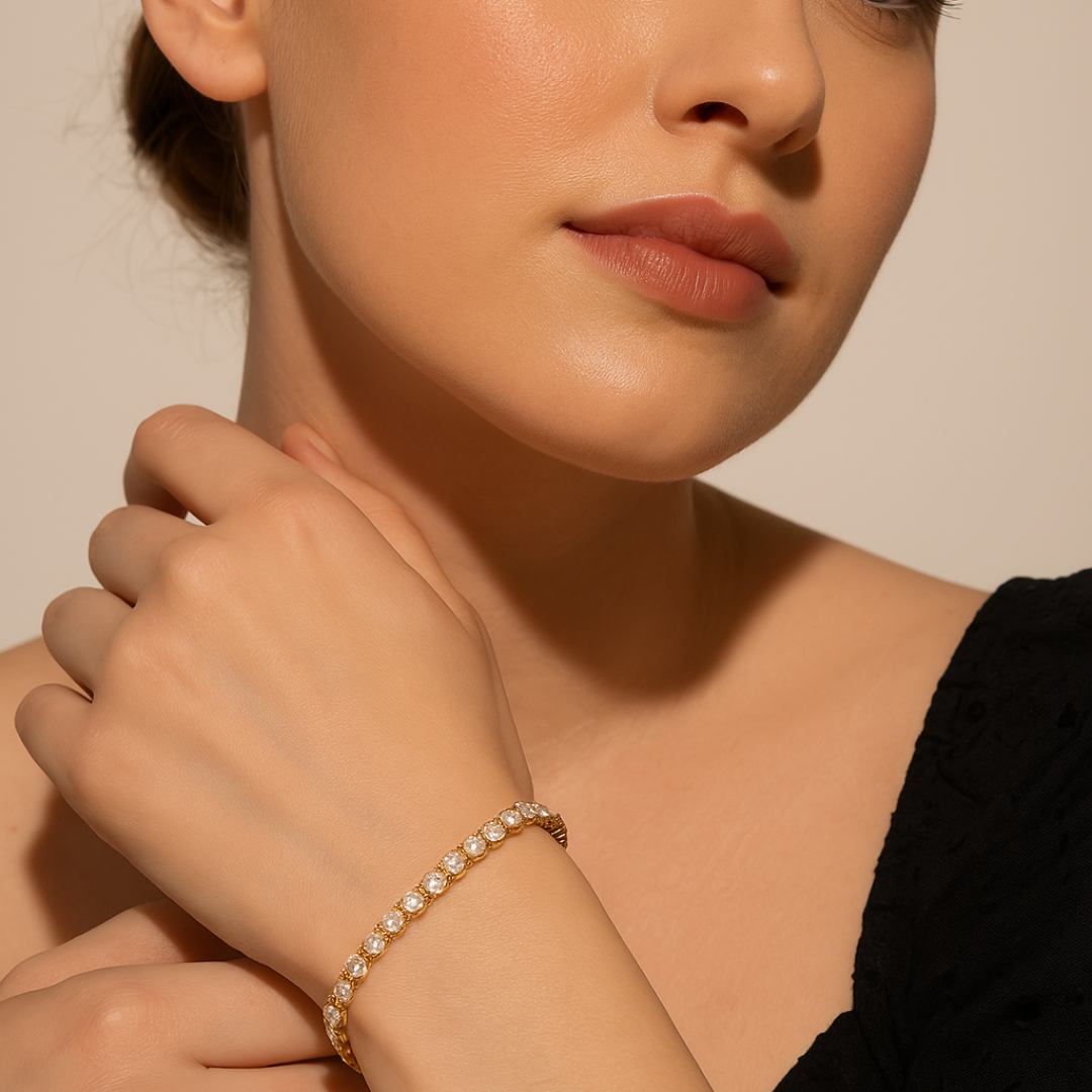 Pino Zirconia Tennis Bracelet - 18K Gold Plated