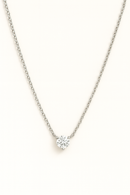 Luna Solitaire Necklace - 925 Sterling silver