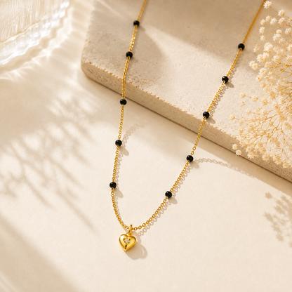 Crystal Heart Mangalsutra - 18k Gold Plated