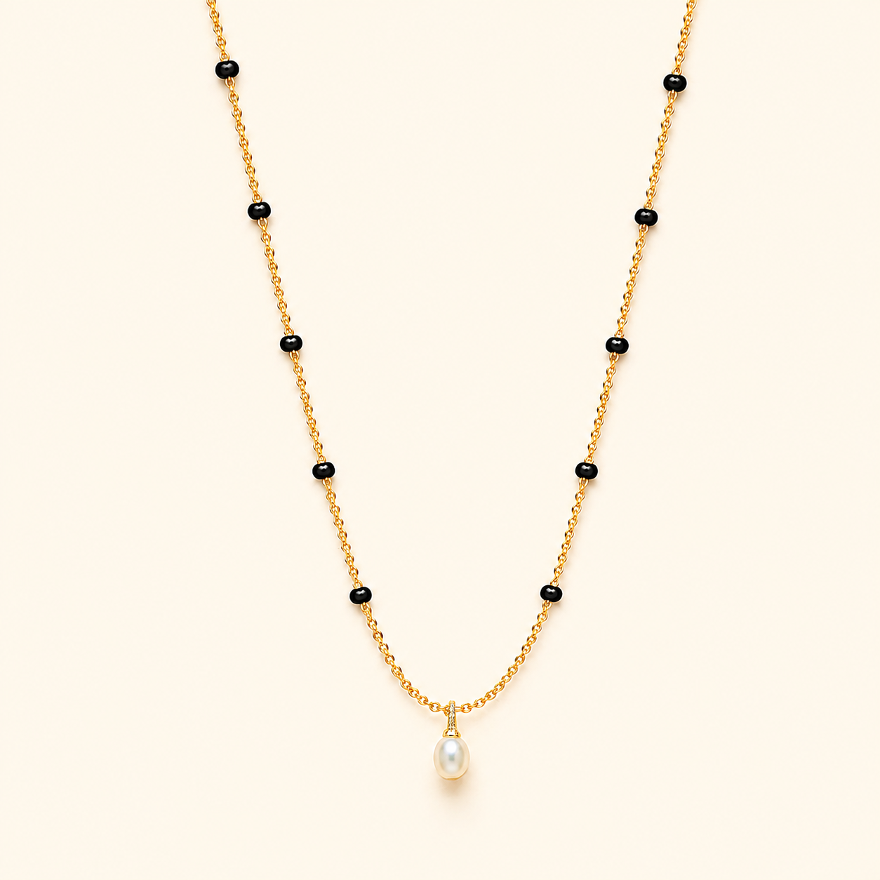 Pearl Drop Mangalsutra - 18k Gold Plated
