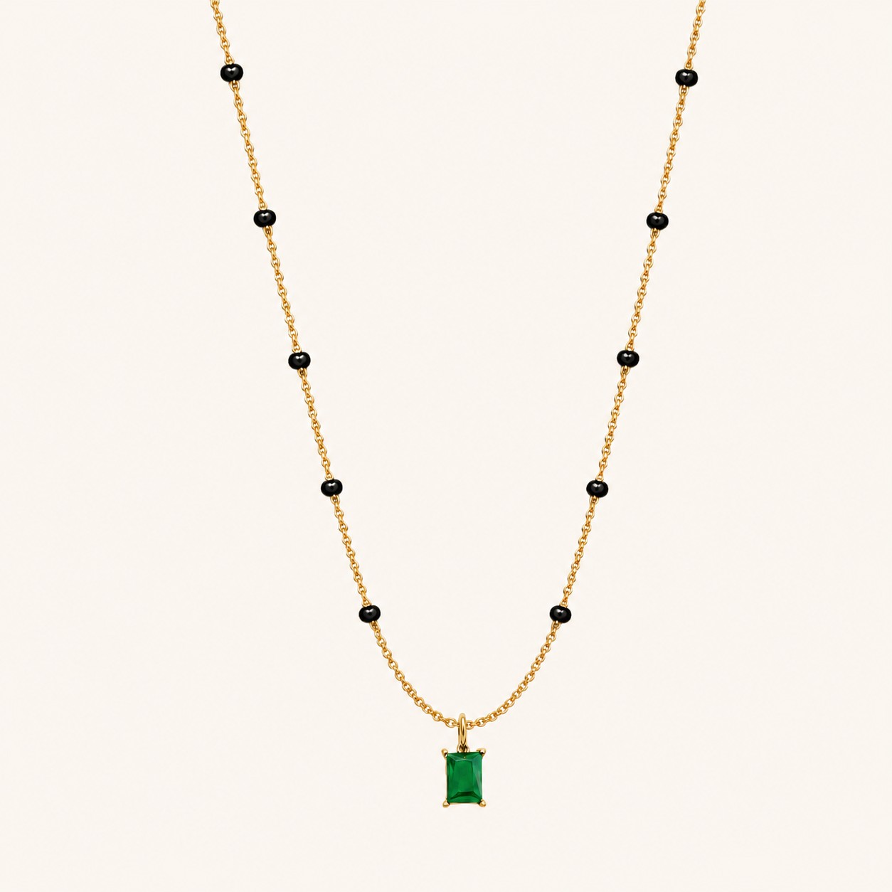 Emerald Prism Mnagalsutra - 18k Gold Plated