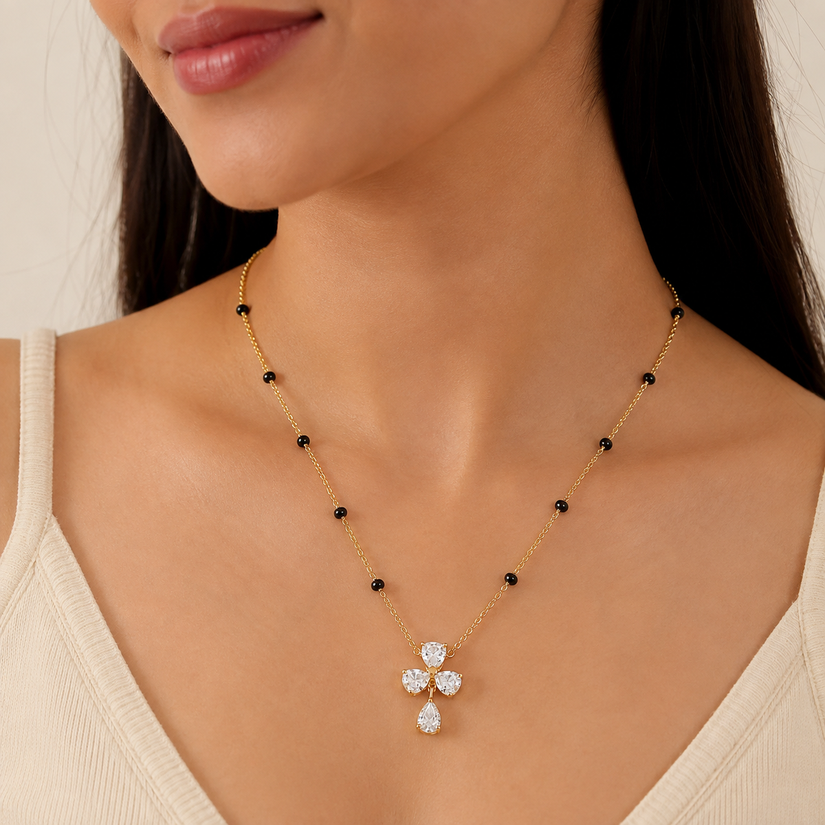 Aurelia Bloom Mangalsutra - 18k Gold Plated Anti Tarnish jewellery