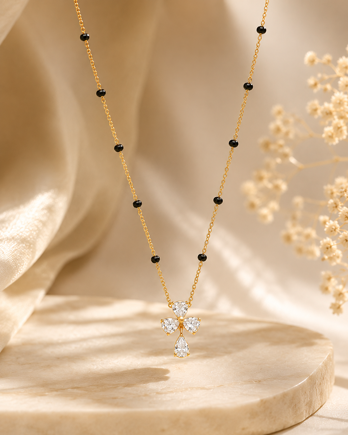 Aurelia Bloom Mangalsutra - 18k Gold Plated Anti Tarnish jewellery