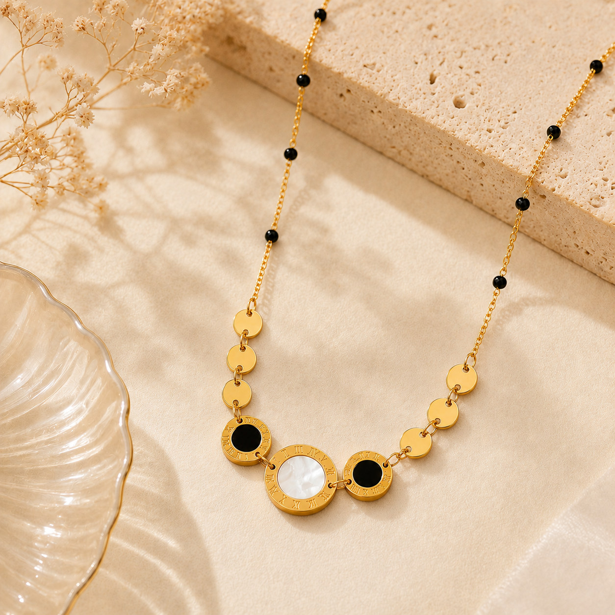 Celeste Onyx Mangalsutra - 18k Gold Plated
