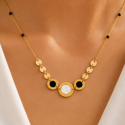 Celeste Onyx Mangalsutra - 18k Gold Plated