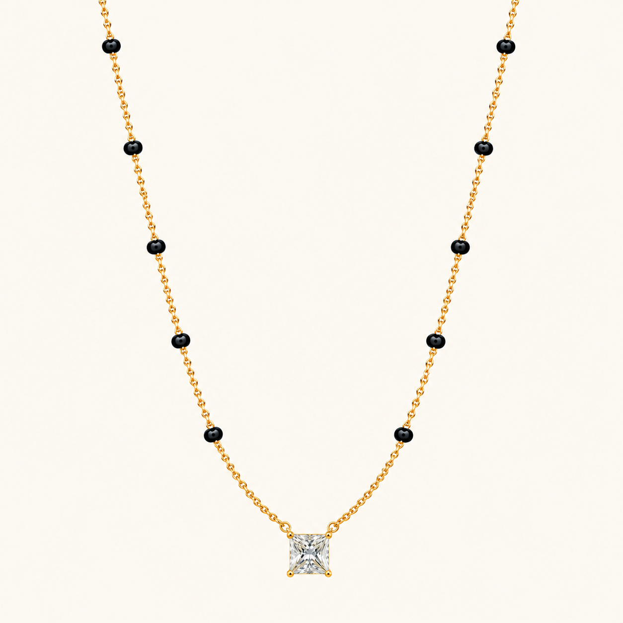 Solitaire Mangalsutra - 18k Gold Plated