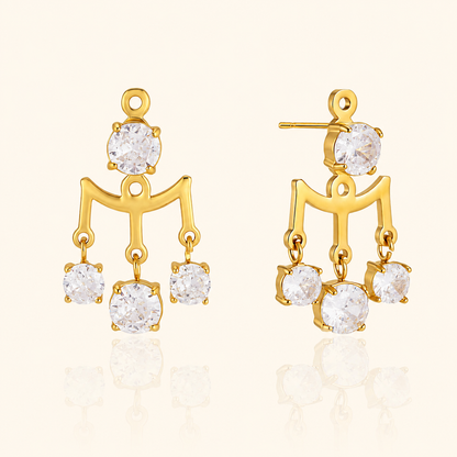 Trinity Drop Earrings - 18K Gold Plated