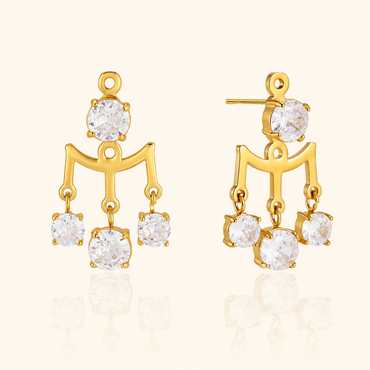 Trinity Drop Earrings - 18K Gold Plated