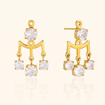 Trinity Drop Earrings - 18K Gold Plated