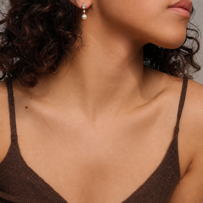 Ciela Pearl Drops Earrings - 18K Gold Plated