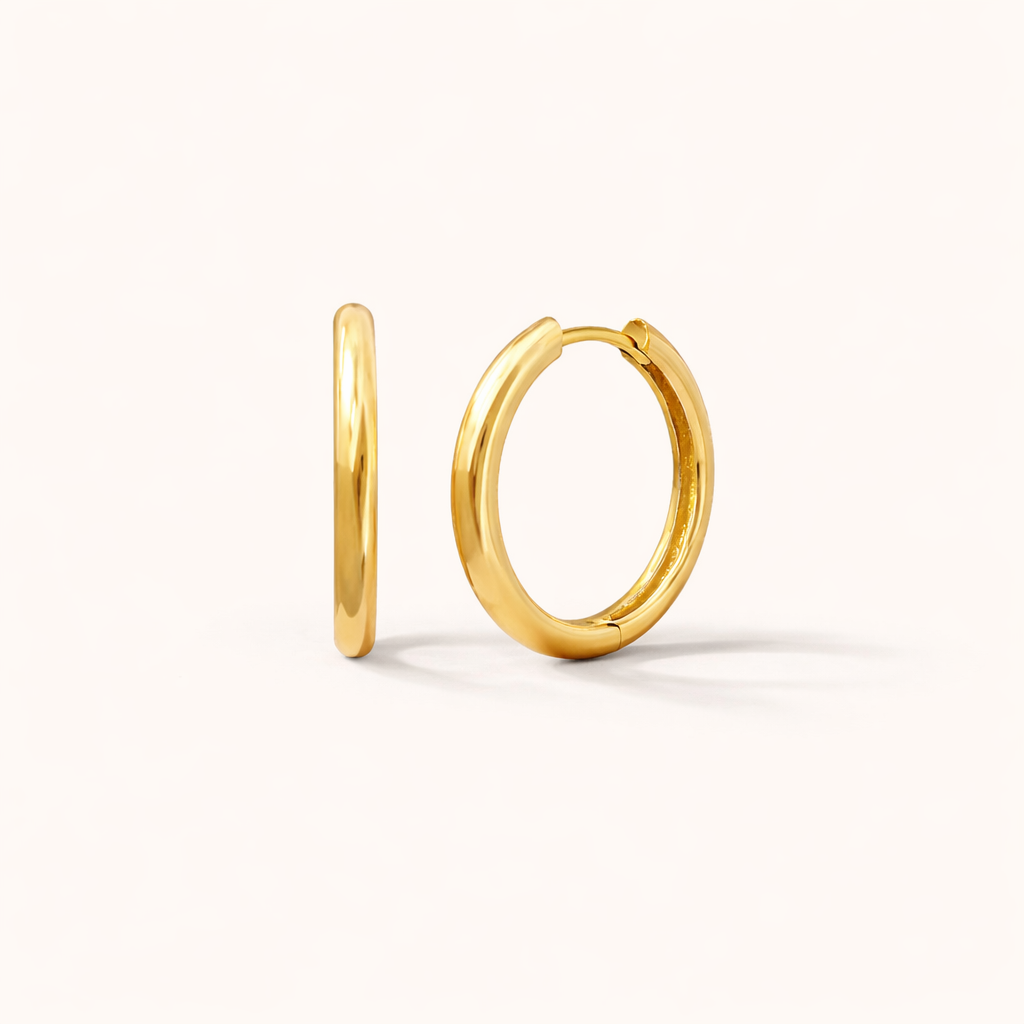 Stella Charm Hoop - 18K Gold Plated