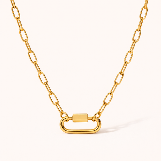 Paperclip Charm Holder Chain – 18K Gold Plated