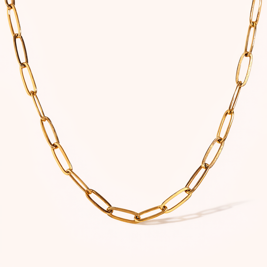 Paper Clip Chain - 18K Gold Plated