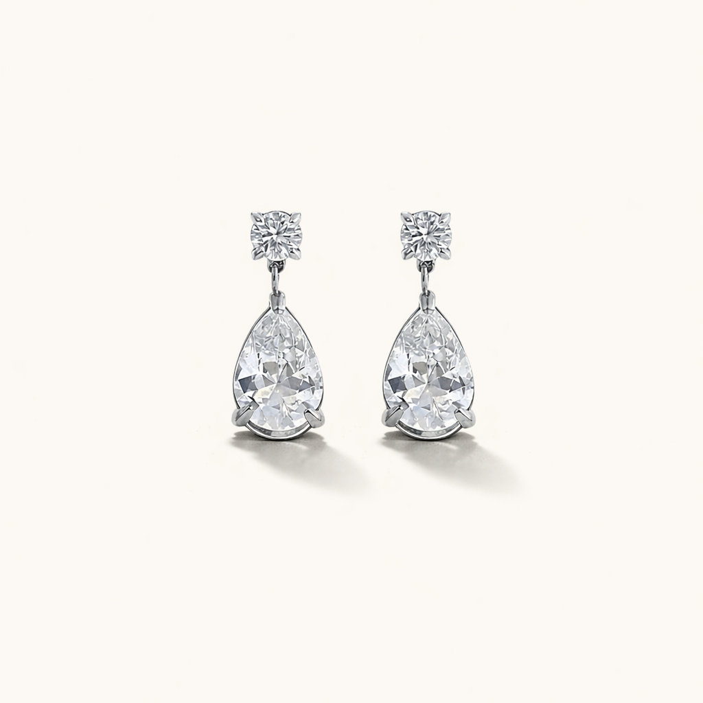 Teardrop  Earrings - Silver Plated