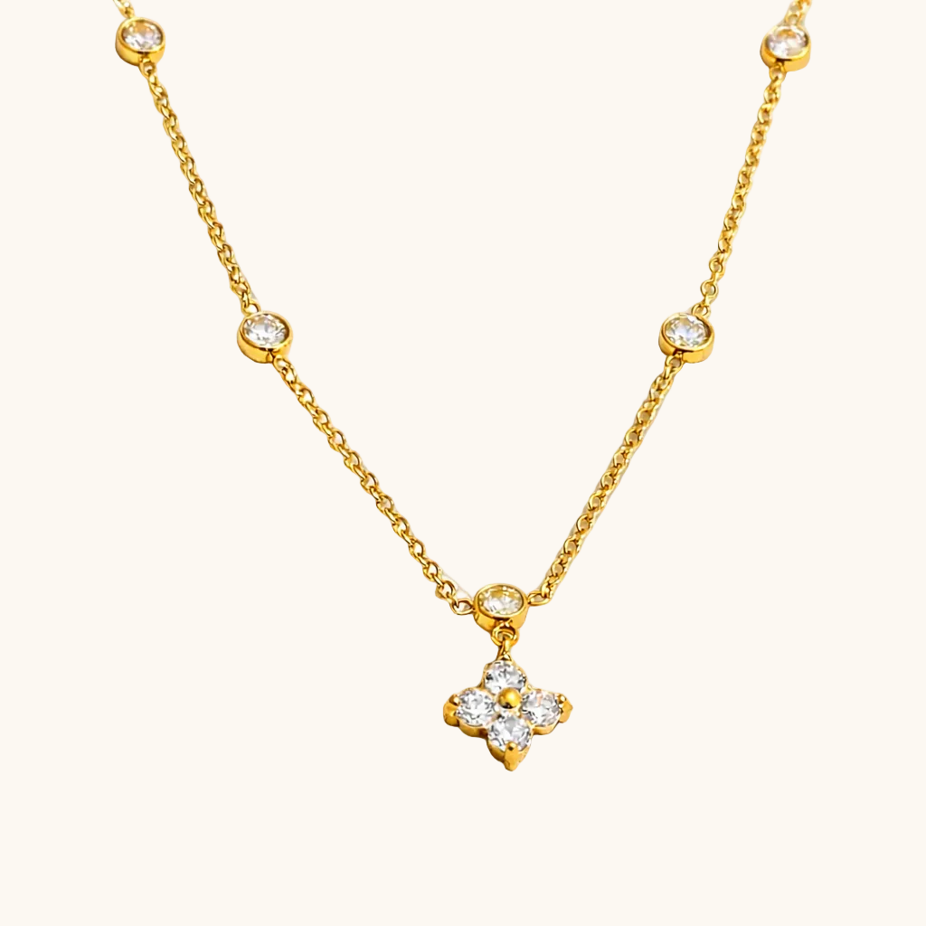 Daisy Drop Necklace - 18K Gold Plated
