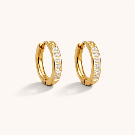 Lumi Huggie Hoops Earrings - 18K Gold Plated