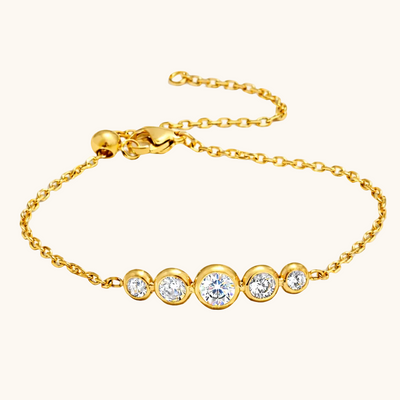 Solitaire Arc Bracelet - 18K Gold Plated