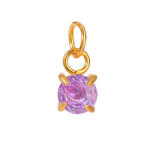 February birthstone Charm – 18K Gold Plated