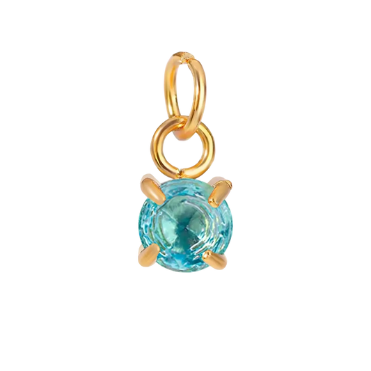 March birthstone Charm – 18K Gold Plated